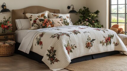 Floral Bedding Set in Light Room