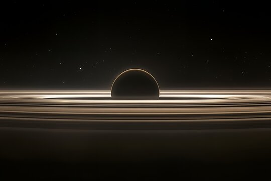 Mesmerizing view of a celestial body surrounded by rings in space