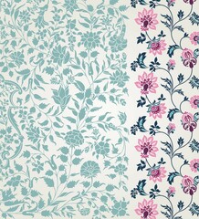 wedding card design, traditional paisley floral pattern , royal India	