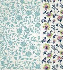 wedding card design, traditional paisley floral pattern , royal India	