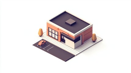 Isometric Small Store Front View