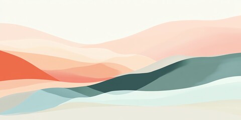 Colorful Abstract Waves Create a Serene Background for Creative Projects and Modern Designs