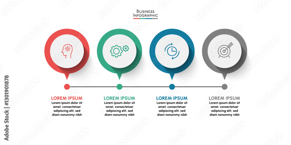 Wall mural business data visualization. timeline infographic icons designed for abstract background template