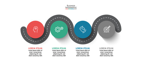 Business road map timeline infographic icons designed for abstract background template