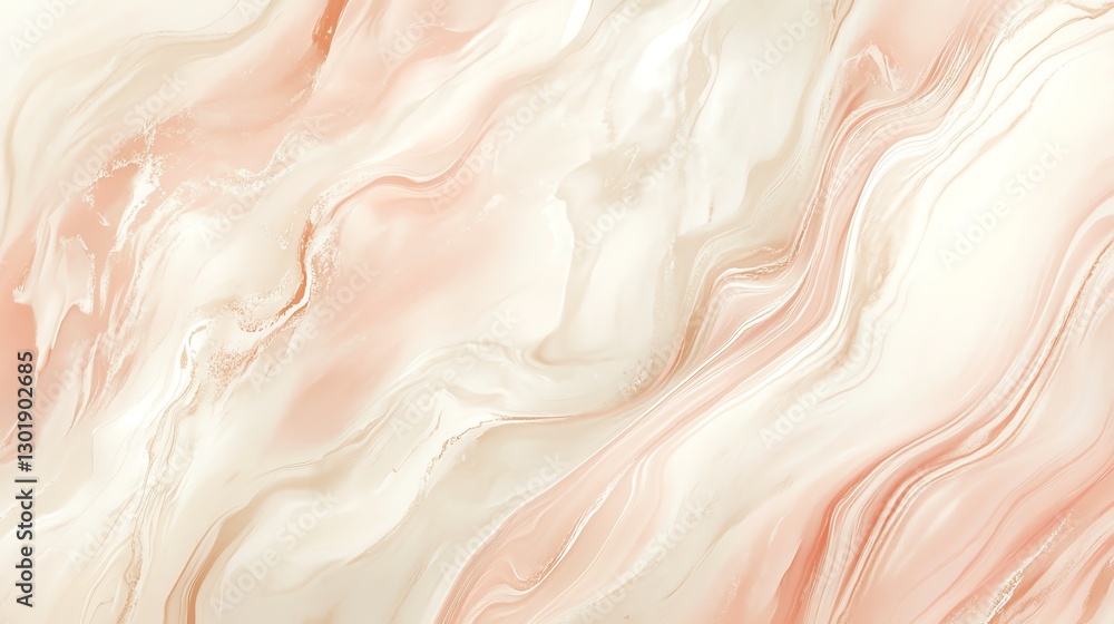 Poster soft pink and cream marble pattern with flowing lines and textures suitable for backgrounds and desi