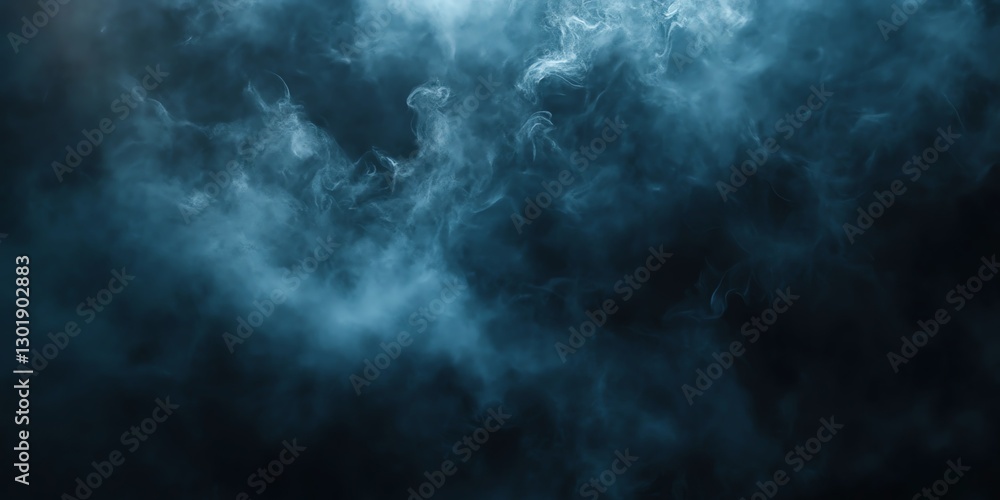 Poster continuous swirling mist fills the dark background creating an ethereal atmosphere during nighttime