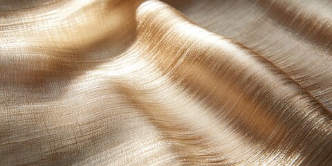 Luxurious Golden Fabric Drapes Gracefully Under Soft Lighting in a Tailored Setting Highlighting Its Texture and Sheen