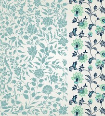 wedding card design, traditional paisley floral pattern , royal India	