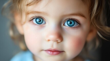 Portrait of a Toddler with Captivating Blue Eyes
