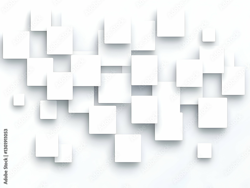 Poster 3d abstract background white squares design texture pattern illustration