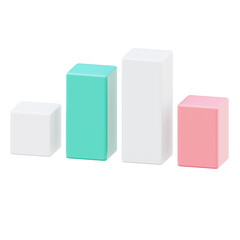 Modern market growth statistics chart icon illustration. Concept of business presentation financial data graph 3d render illustration image