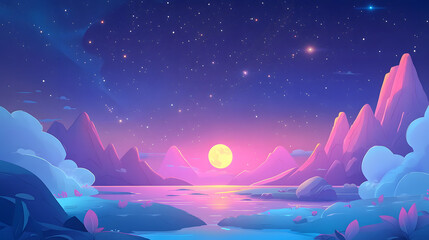 Obraz premium cartoon Starry Sky in the space
