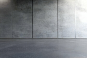 3D Illustration Empty Concrete Room Background Wall Floor Space Gray Minimalist