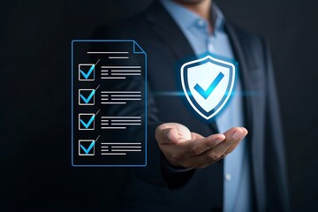 Cybersecurity protection concept with secure data lock shield, ensuring online data privacy and safety, business technology solutions for security.