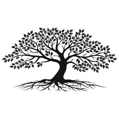 Green leaves tree: A tree with green leaves that is made by the company of the tree. black and white drawing of a tree with the word quot tree Art & Illustration
