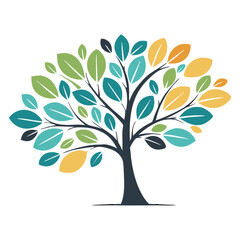 Green leaves tree: A tree with green leaves that is made by the company of the tree. black and white drawing of a tree with the word quot tree Art & Illustration