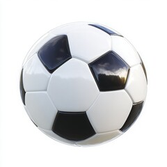 Obraz premium Classic Black and White Soccer Ball on White Background