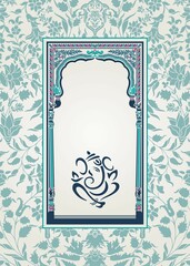 Ganesha, wedding card, royal Rajasthan, India	