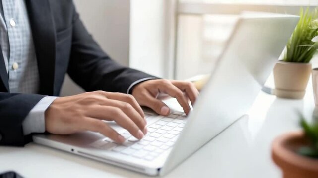 Cybersecurity Threat: Businessman Faces Digital Attack, Laptop Screen Shows Warning Signs of Hacking, Spam, Virus, Spyware, Network Breach,           