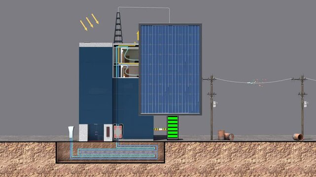 Zero-energy buildings with renewable energy and energy storage devices;