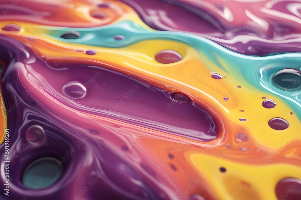 Aufkleber abstract background 3d render colorful glossy swirls