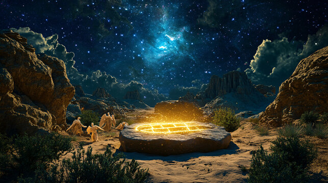 Jacob's Dream: Celestial Ladder to Stars Amidst Mesopotamian Desert and Divine Angels - A Genesis Revelation