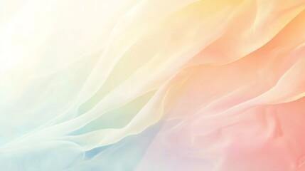 Fototapeta premium Soft Pastel Fabric Waves Create a Serene and Calming Atmosphere in a Bright Space
