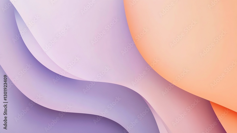 Poster colorful abstract design featuring smooth curves and layers in pastel shades creating a visually app