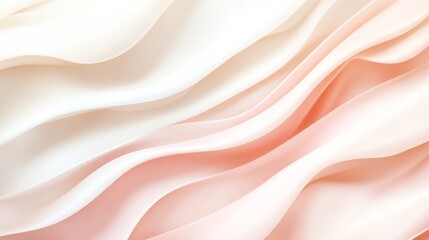 Obraz premium Gentle Waves of Cream and Blush Fabric Create a Soothing Abstract Design for Seamless Backgrounds or Artistic Projects