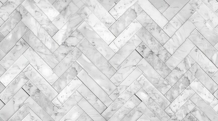 Elegant white marble herringbone pattern showcasing intricate design suitable for interiors