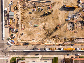 A High Rise Construction Site in Downtown Raleigh North Carolina: Engineering, Industry, Occupations