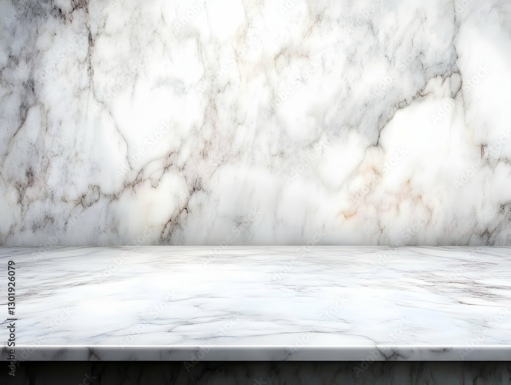 Poster empty marble table top background - 3d render