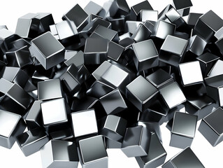 3D Illustration Abstract Metallic Cubes Background