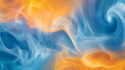 Vibrant orange and blue flames dancing together in a captivating abstract form.