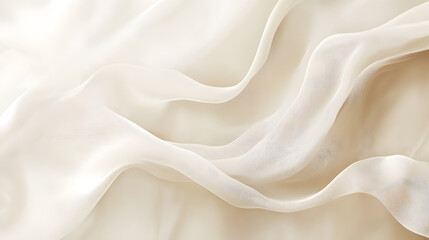 Obraz premium Smooth flowing white silk fabric gently draped in soft lighting.