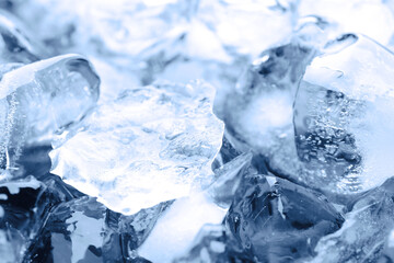 Pieces of crushed ice as background, closeup