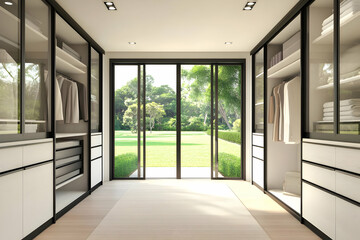 Fototapeta premium Modern Walk-in Closet 3D Illustration