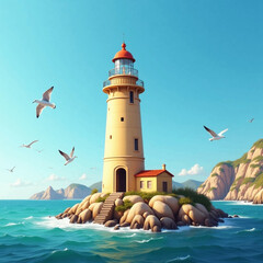 lighthouse on the island of crete