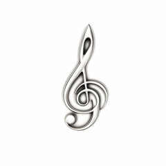Obraz premium 3D Illustration Silver Treble Clef Music Symbol