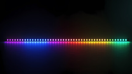 Rainbow-colored LED strip on dark background