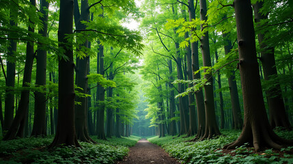 Obraz premium Noise-Canceling Geometric Forest Ecosystem