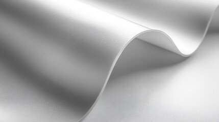 Glimmering silver metallic sheen reflects light gracefully; its polished surface gently curves, inviting touch with its seamless elegance