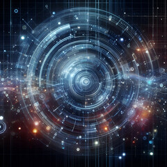 Abstract digital background Can be used for technological processes, neural networks and AI, digital storages, sound and graphic forms, science, education