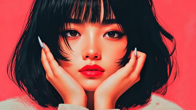 Demigirl Expressing Identity Through Art in Vibrant Abstract Painting with Bold Colors and Emotional Depth