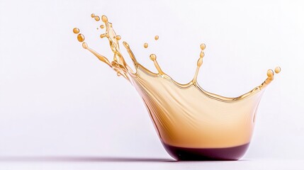 Golden Liquid Splash  Dynamic Fluid Flow  Abstract Art  Beverage Design