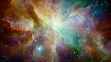Obraz premium Colorful Nebula with Stars and Cosmic Dust