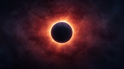 Breathtaking cosmic view of solar eclipse surrounded by glowing celestial aura and textured dark space backdrop