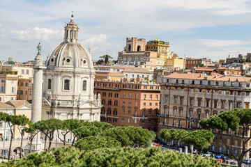 Obraz premium The eternal city of Rome, Roman streets and buildings, modern and ancient architecture of Rome.