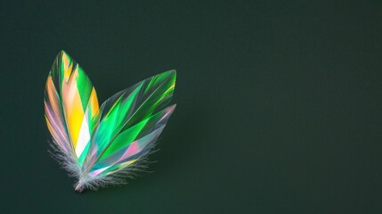 Iridescent Feathers on Dark Background  Nature  Texture  Design