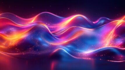 Fototapeta premium Vibrant Abstract Waves with Colorful Light and Dynamic Flow